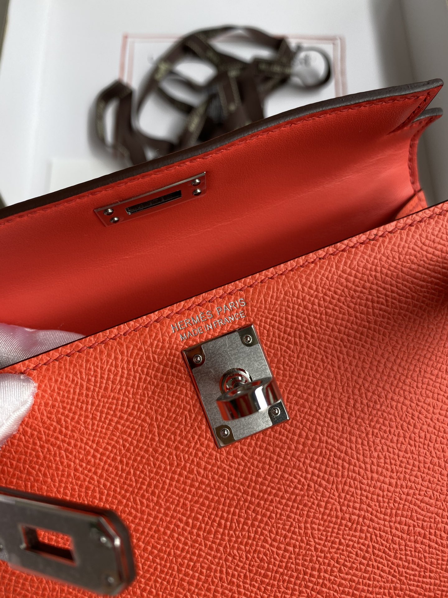 Hermes Kelly Mini II Bag 19CM In Feu Orange Epsom Leather